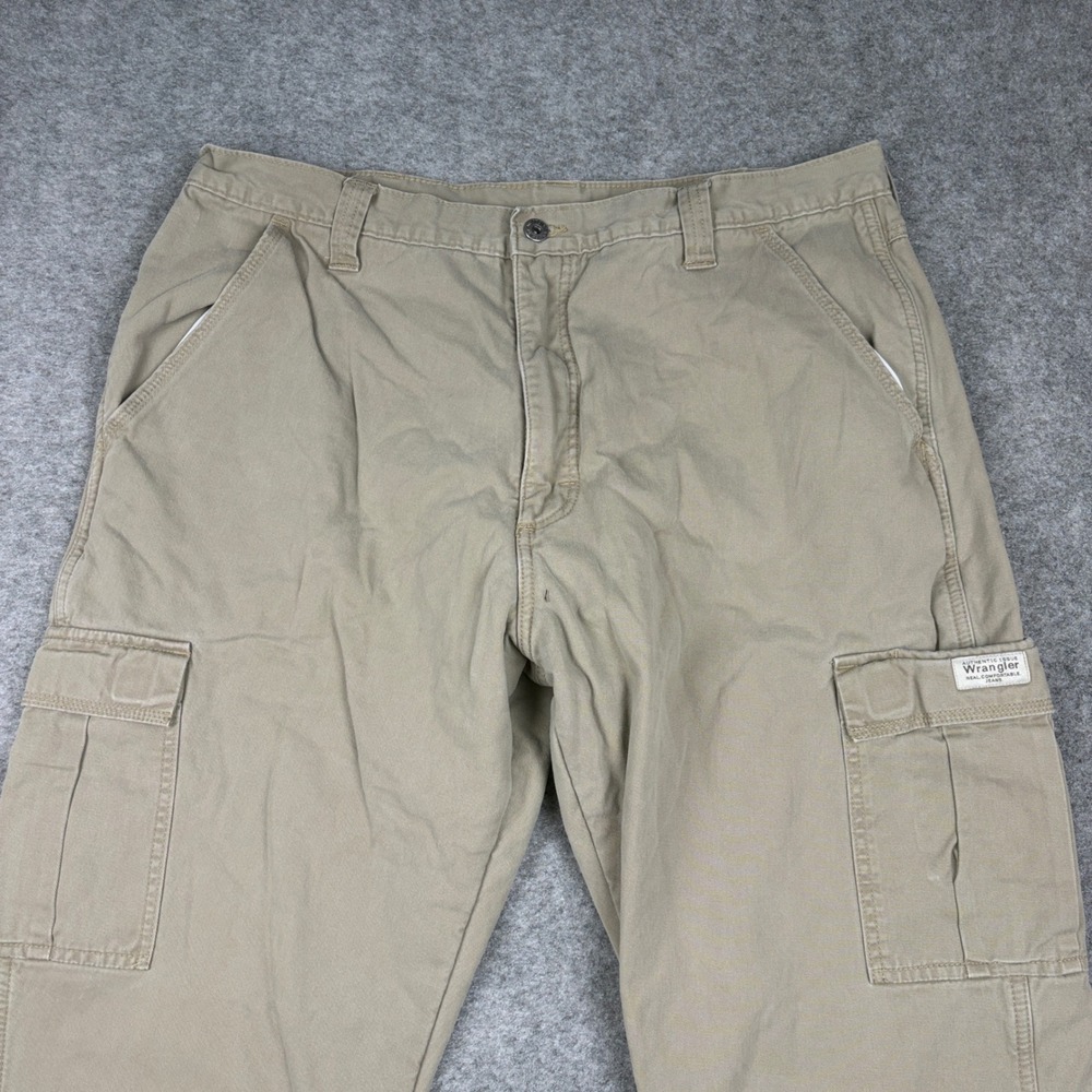 Wrangler Cargo Pants Mens 38x30 Fleece Lined Khaki Tan 70WFLBH Workwear Outdoor